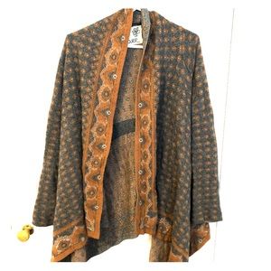 Anthropologie Field Flower Arras Sweater Coat